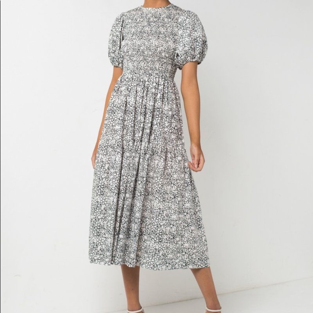 S/W/F Treasure Puff Sleeve Midi Dress - size XS